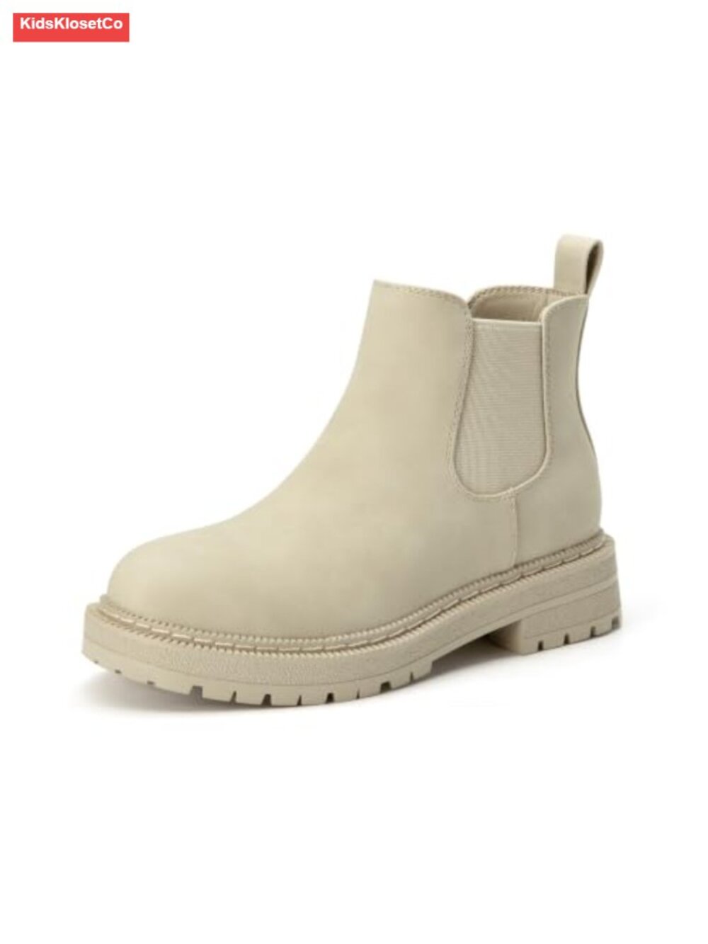 Girls Ankle Boots Kids Slip On Lug Sole Chelsea Booties with Zipper